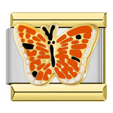 Charm Borboleta Laranja Gold - Blisca®