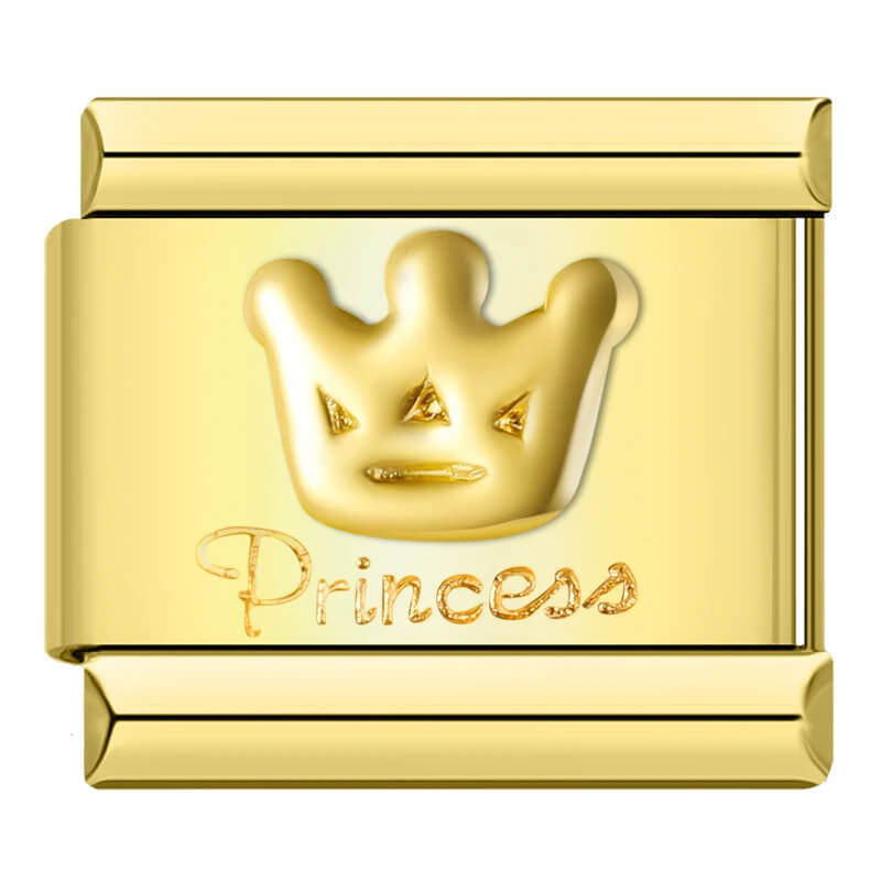 Charm Coroa Princessa Gold - Blisca®