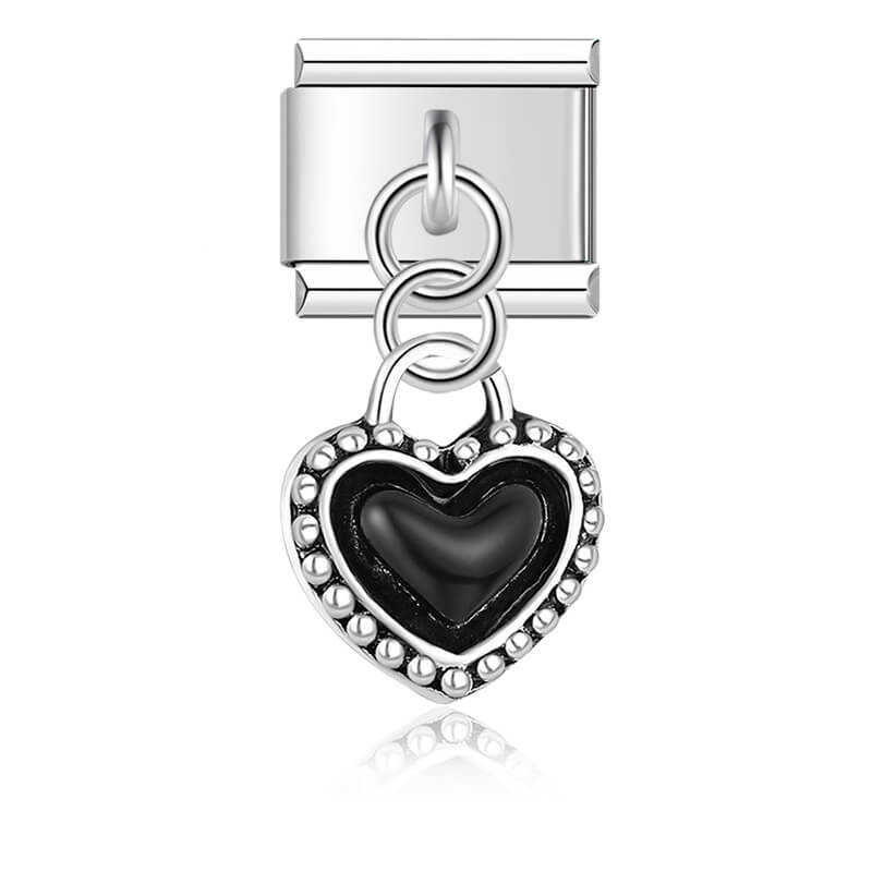 Charm Pendant Coração Preto - Blisca®