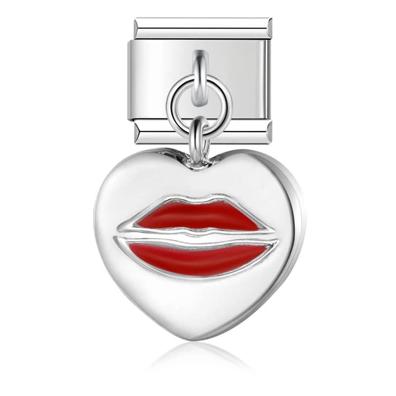 Charm Pendant Heart and Kiss - Blisca®