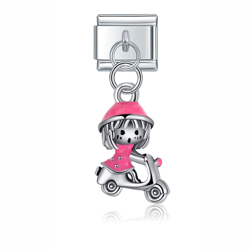 Charm Pendant Menina na Moto - Blisca®