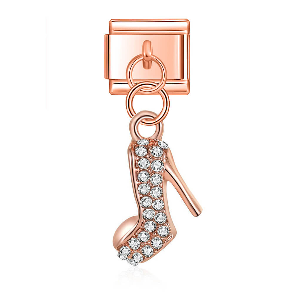 Charm Salto Alto Rose com Brilhantes - Blisca®