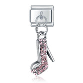 Charm Salto Alto com Brilhantes Rosa - Blisca®