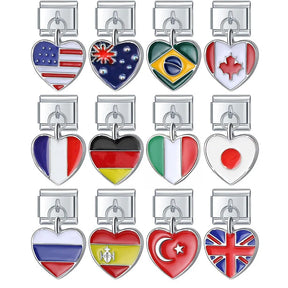 Charm Pendant Bandeira Países Lovers - Blisca®