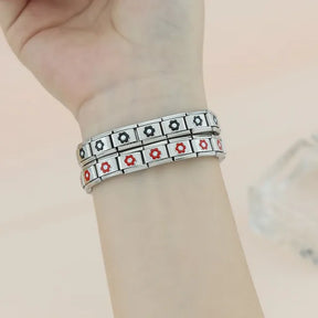 Pulseira Italiana Flowers Red