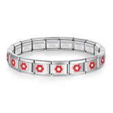 Pulseira Italiana Flowers Red